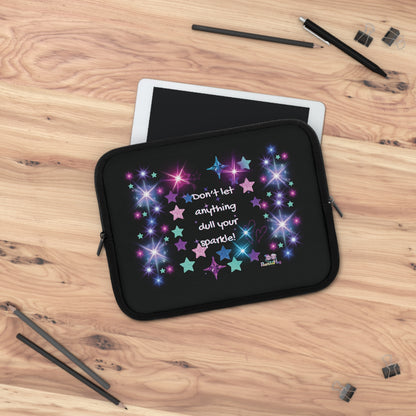 Sparkle Stars Laptop Sleeve — "Don't let anything dull your sparkle!" Inspirational Glitter Tech Case