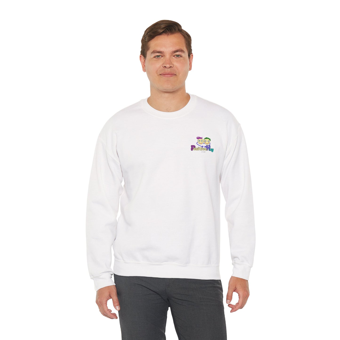 'Hey Good Luck! x ' Motivational Crewneck Sweatshirt Unisex, Quote on back