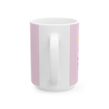 Powered by Positivity & a Little Delulu Mug — Cute Floral Kawaii Coffee Cup (11oz / 15oz) | PositiveHug