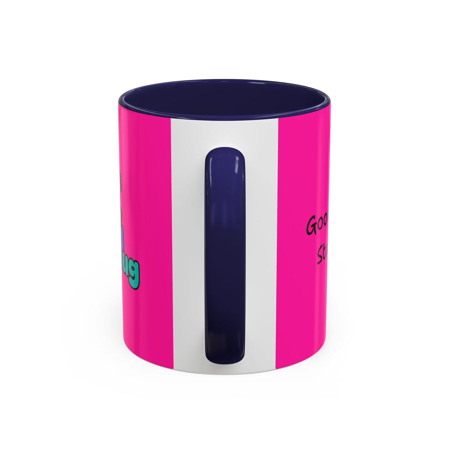 'Good Morning Starshine' Neon Cheerful Coffee Mug by PositiveHug - Pink exterior