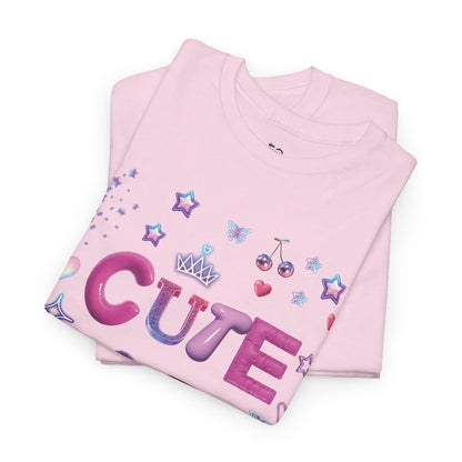 "Cute AF!" Kawaii Heart & Stars Graphic T-Shirt | PositiveHug