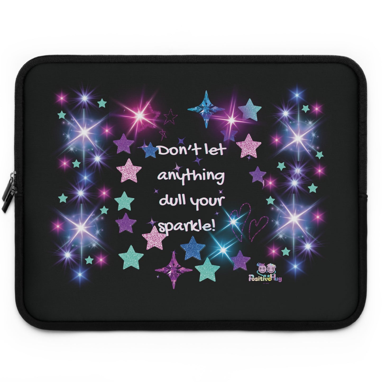 Sparkle Stars Laptop Sleeve — "Don't let anything dull your sparkle!" Inspirational Glitter Tech Case