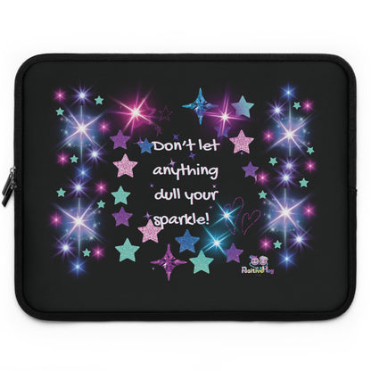 Sparkle Stars Laptop Sleeve — "Don't let anything dull your sparkle!" Inspirational Glitter Tech Case