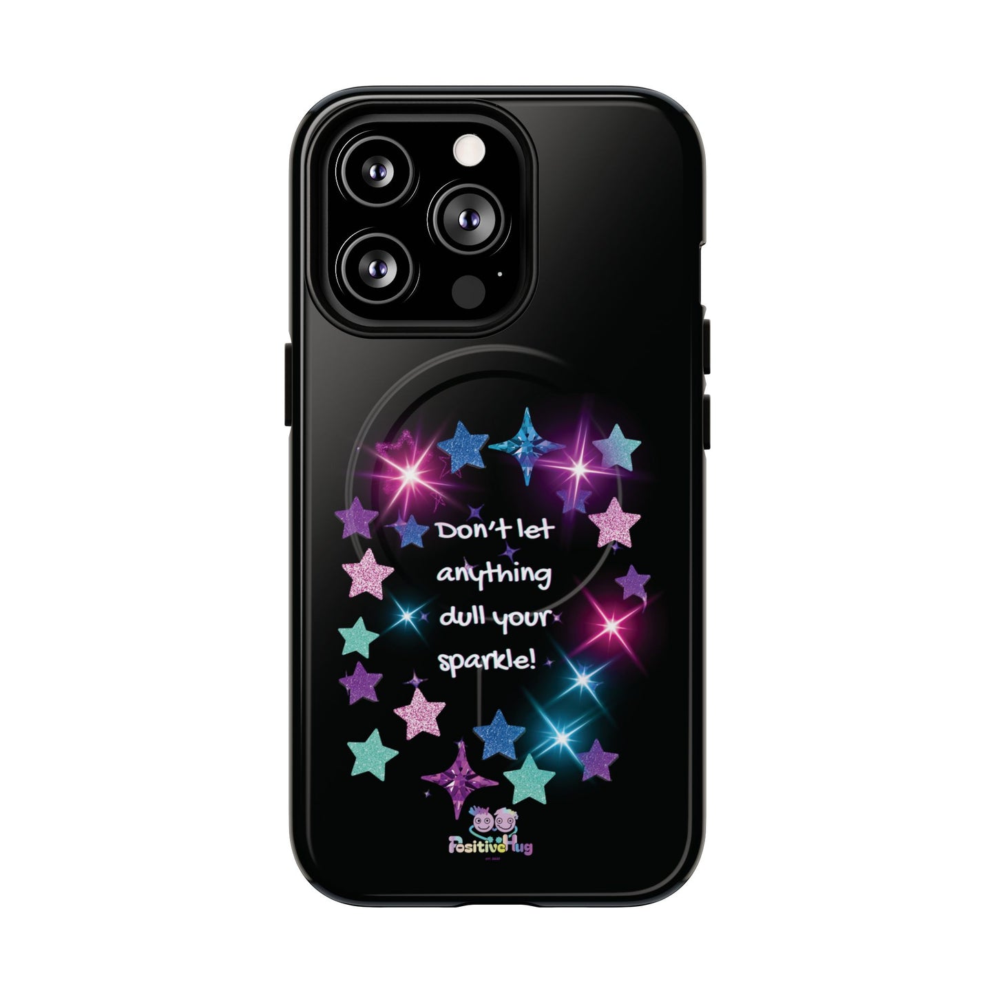 Affirmation Magnetic Phone Case — "Don't Let Anything Dull Your Sparkle" Starry Design | PositiveHug
