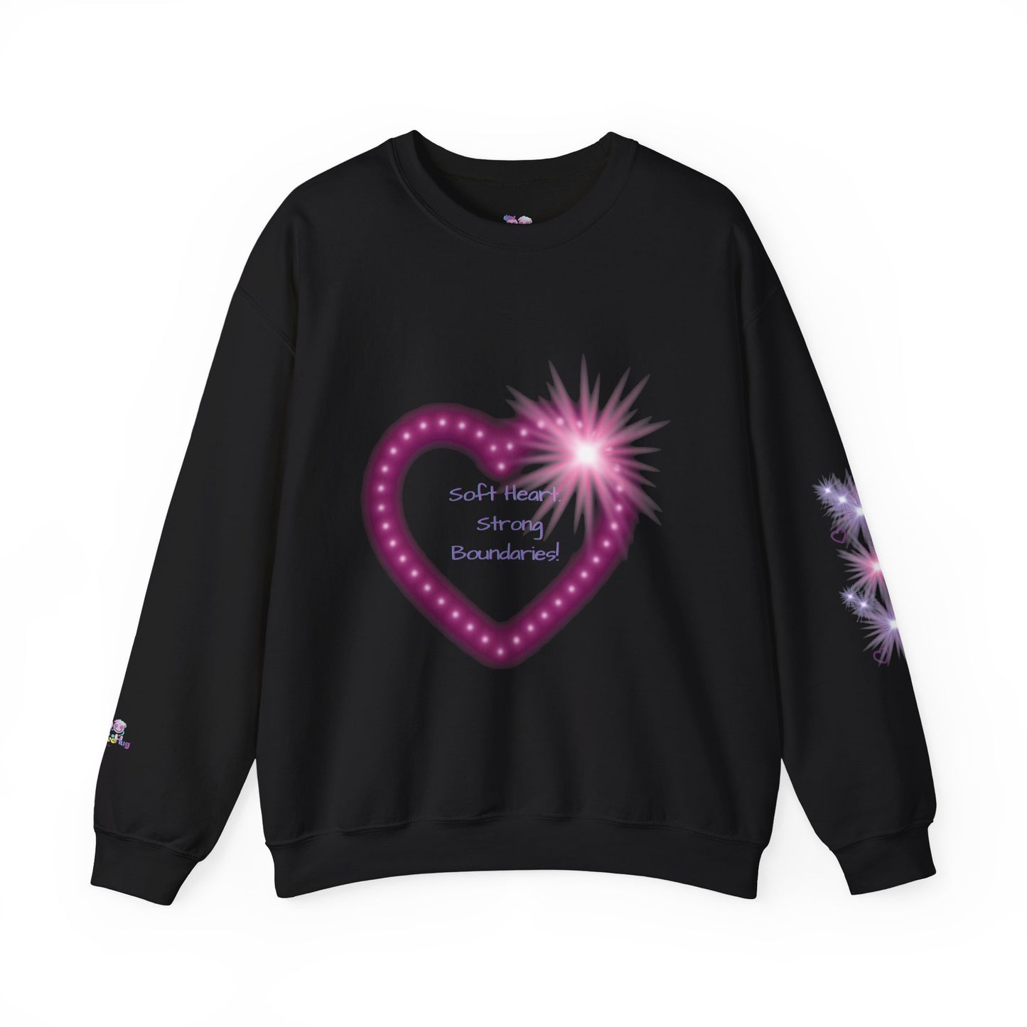 Heart Neon Crewneck Sweatshirt — “Soft Heart Strong Boundaries” Cosy Graphic Sweatshirt