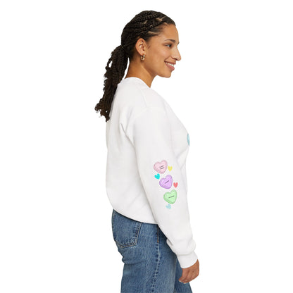 Self-Love Candy Hearts Affirmation Crewneck Sweatshirt
