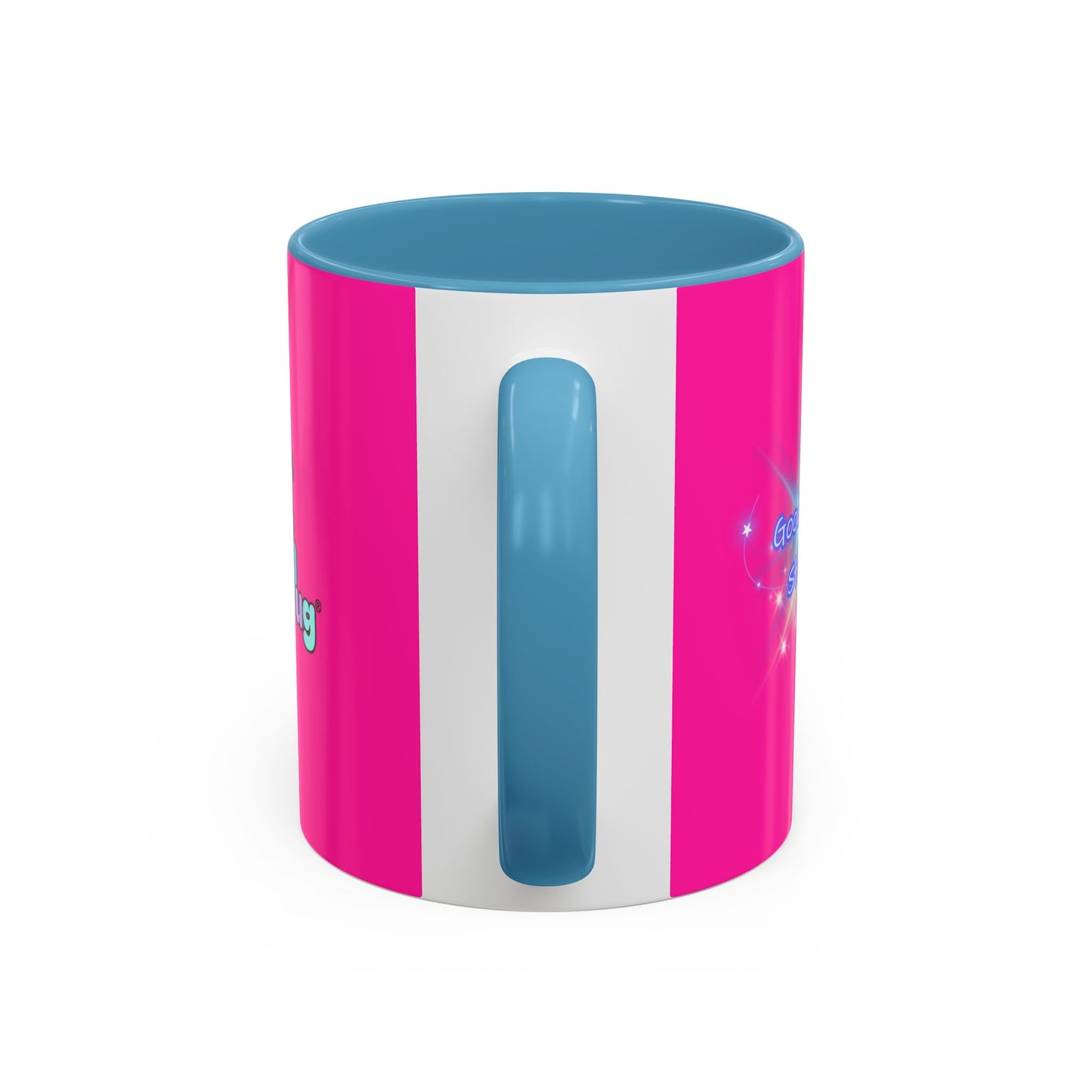 Bright Positivity - Good Morning Starshine' Cute Cheerful Coffee Mug by PositiveHug - Pink exterior
