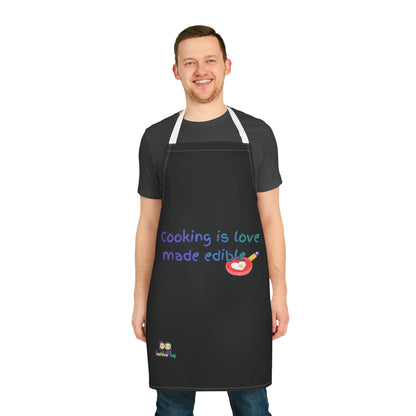 "Cooking is Love Made Edible" - Colorful Culinary Apron by PositiveHug