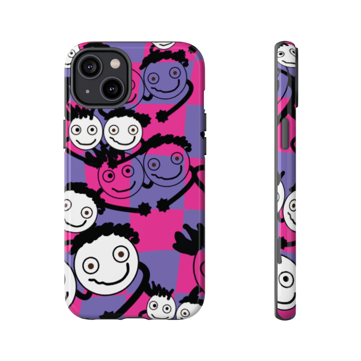 Positive Vibes Phone Case - By PositiveHug Happy, Colorful Tough Case - Pink & Purple