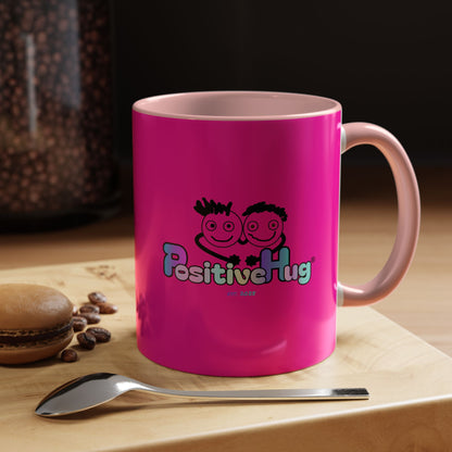 Bright Positivity - Good Morning Starshine' Cute Cheerful Coffee Mug by PositiveHug - Pink exterior