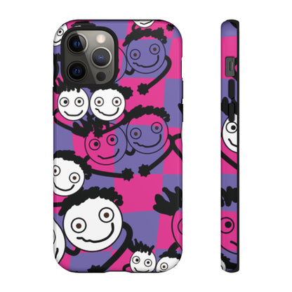 Positive Vibes Phone Case - By PositiveHug Happy, Colorful Tough Case - Pink & Purple