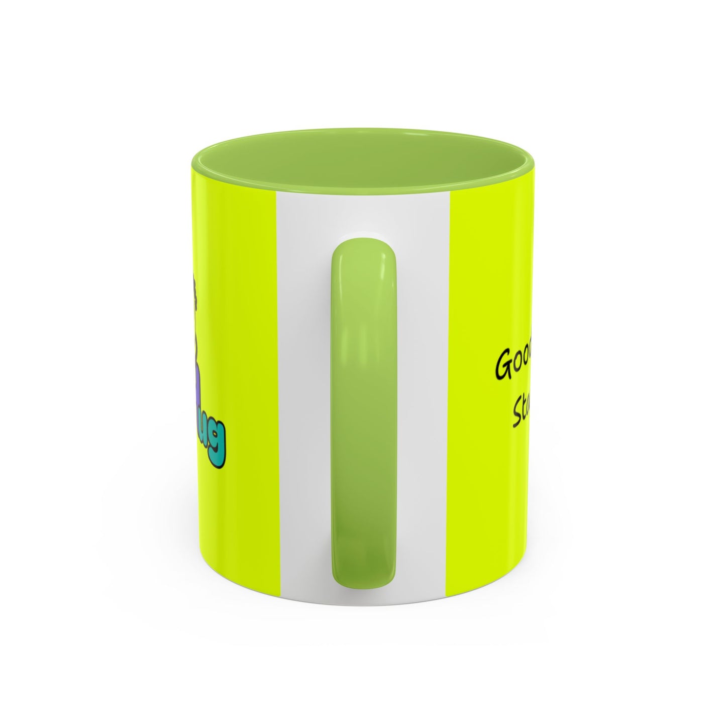 'Good Morning Starshine' Neon Cheerful Coffee Mug by PositiveHug - Yellow exterior