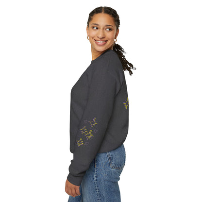Never Giving Up motivational quote Sweatshirt | Pink speech bubble, stars, women supporting women