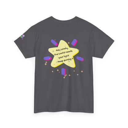 Keep Shining Star T-Shirt Inspirational Quote, Cute -  Star Design Tee