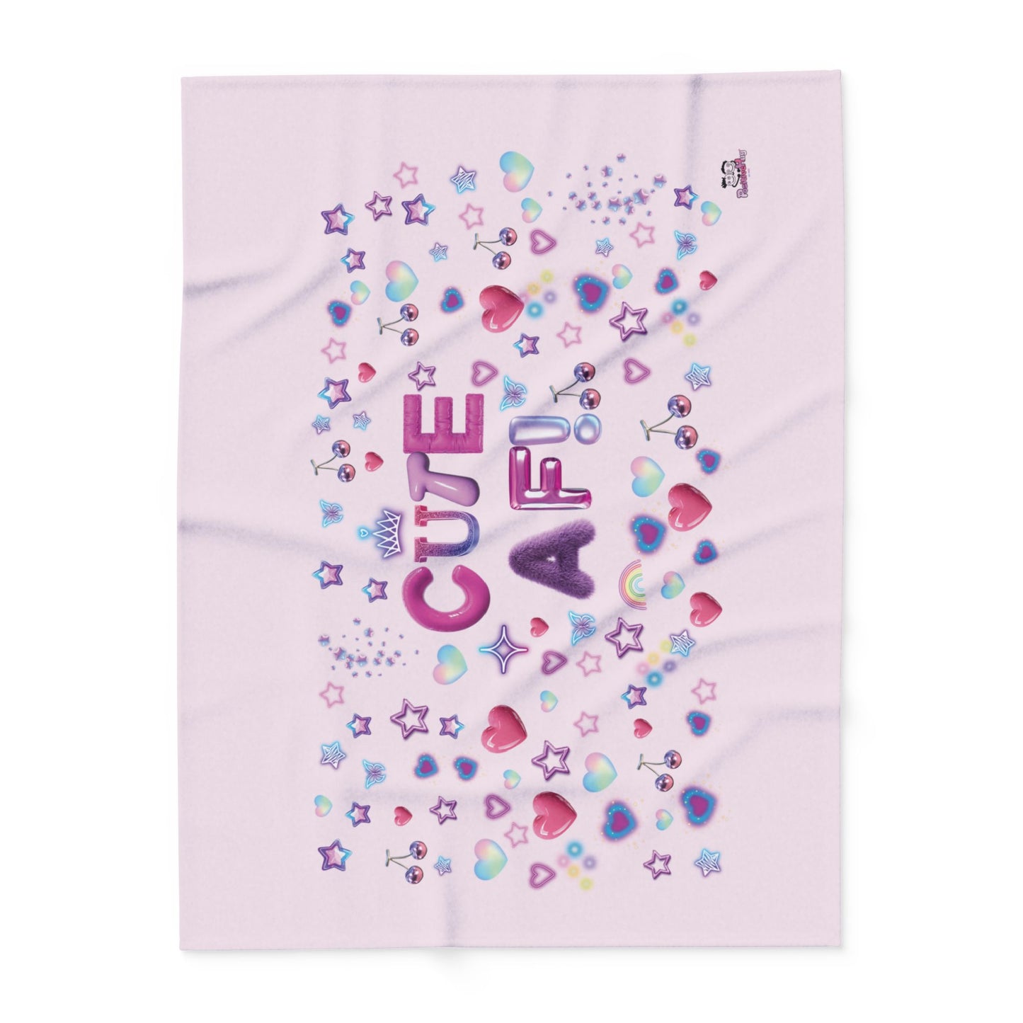 Cute AF Pink Plush Fleece Blanket — Heart & Star Cosy Cute Throw | PositiveHug