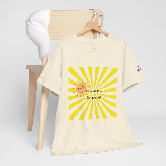 Live in the Sunshine - Bright Positivity Festival Vibes Heavy Cotton Tee