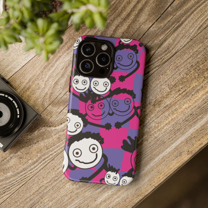 Positive Vibes Phone Case - By PositiveHug Happy, Colorful Tough Case - Pink & Purple