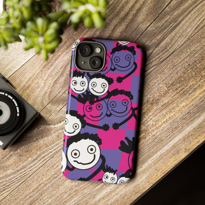 Positive Vibes Phone Case - By PositiveHug Happy, Colorful Tough Case - Pink & Purple