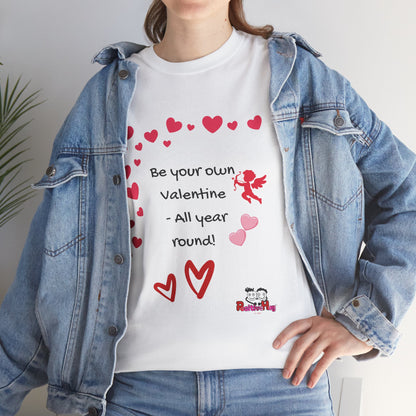 Be Your Own Valentine Tee | Cute Playful Heart Cupid Design | Self-Love & Self Kindness
