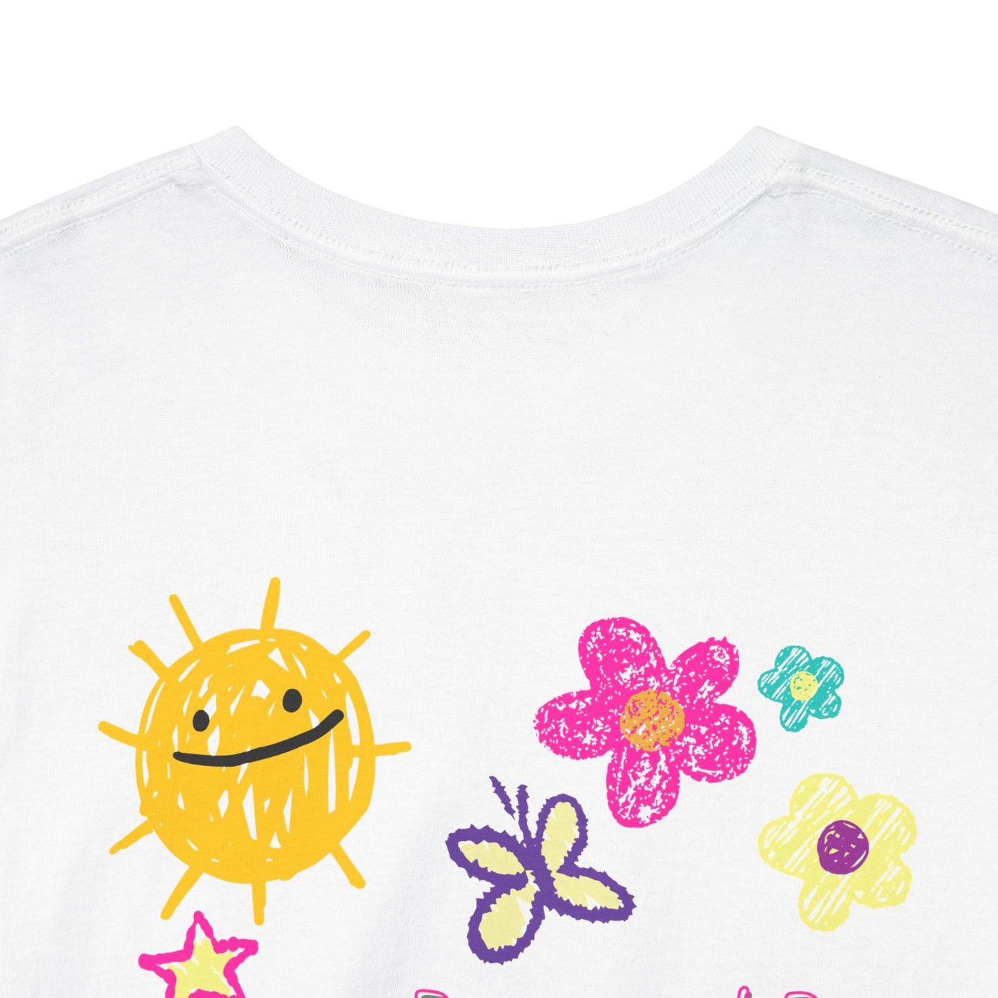 "Powered By Positivity & A Little Delulu" Cute Doodle Graphic Tee | PositiveHug