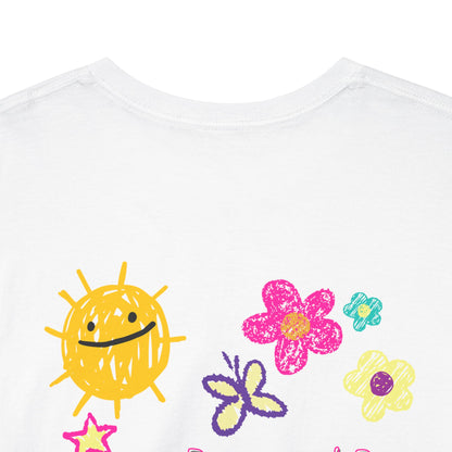 "Powered By Positivity & A Little Delulu" Cute Doodle Graphic Tee | PositiveHug