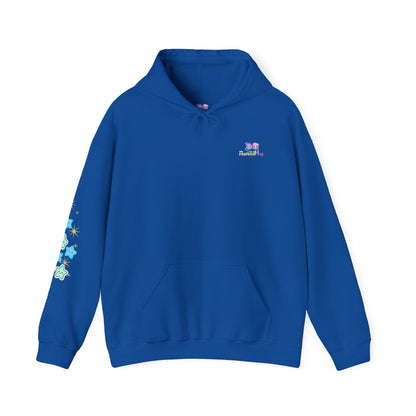 Bright Shoot for the Moon. Even if you miss, you'll land among the stars Hoodie - Cute Starry Moon Graphic