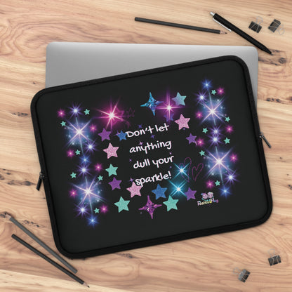 Sparkle Stars Laptop Sleeve — "Don't let anything dull your sparkle!" Inspirational Glitter Tech Case
