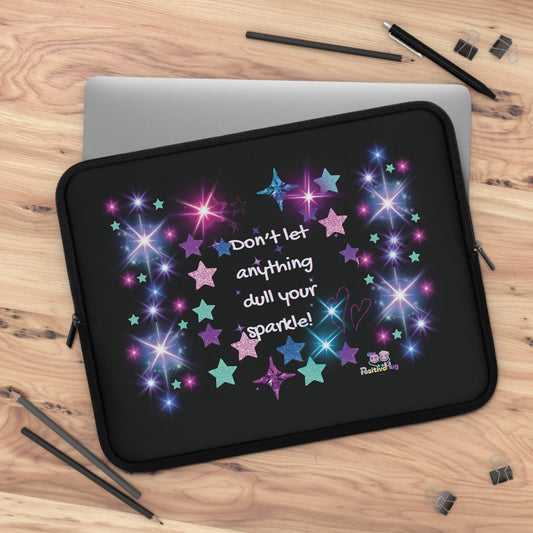 Sparkle Stars Laptop Sleeve — "Don't let anything dull your sparkle!" Inspirational Glitter Tech Case