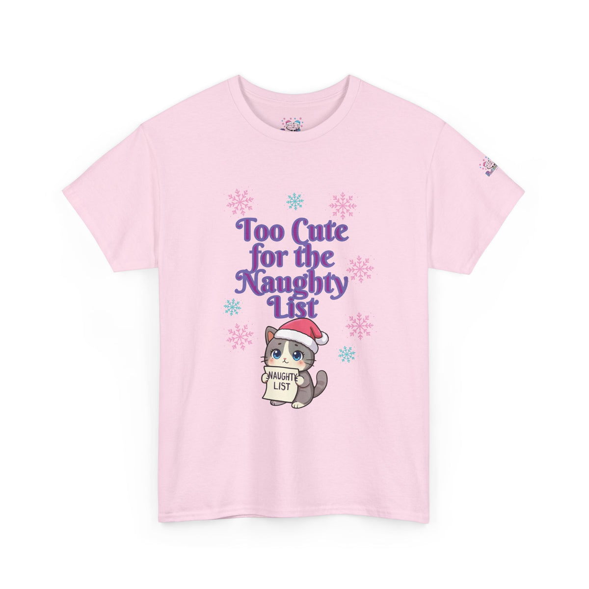 Christmas Cat T-Shirt, Too Cute for the Naughty List | PositiveHug