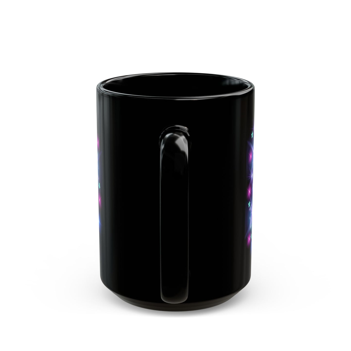 Don't let anything dull your sparkly! - Starlight Glow Black Coffee Mug — Inspirational Sparkle Design (11oz/15oz)