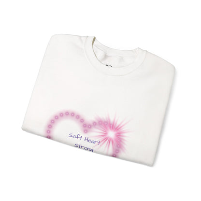 Heart Neon Crewneck Sweatshirt — “Soft Heart Strong Boundaries” Cosy Graphic Sweatshirt