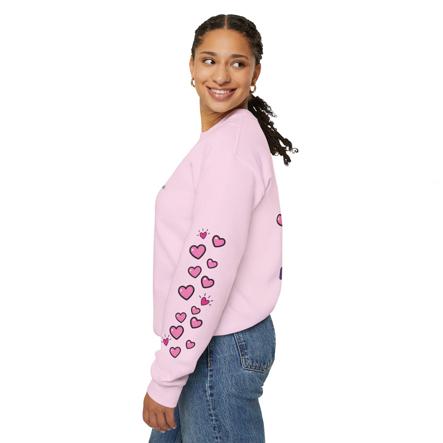 Born To Be Real Not Perfect Sweatshirt — With Back Graphic and Sleeve Design