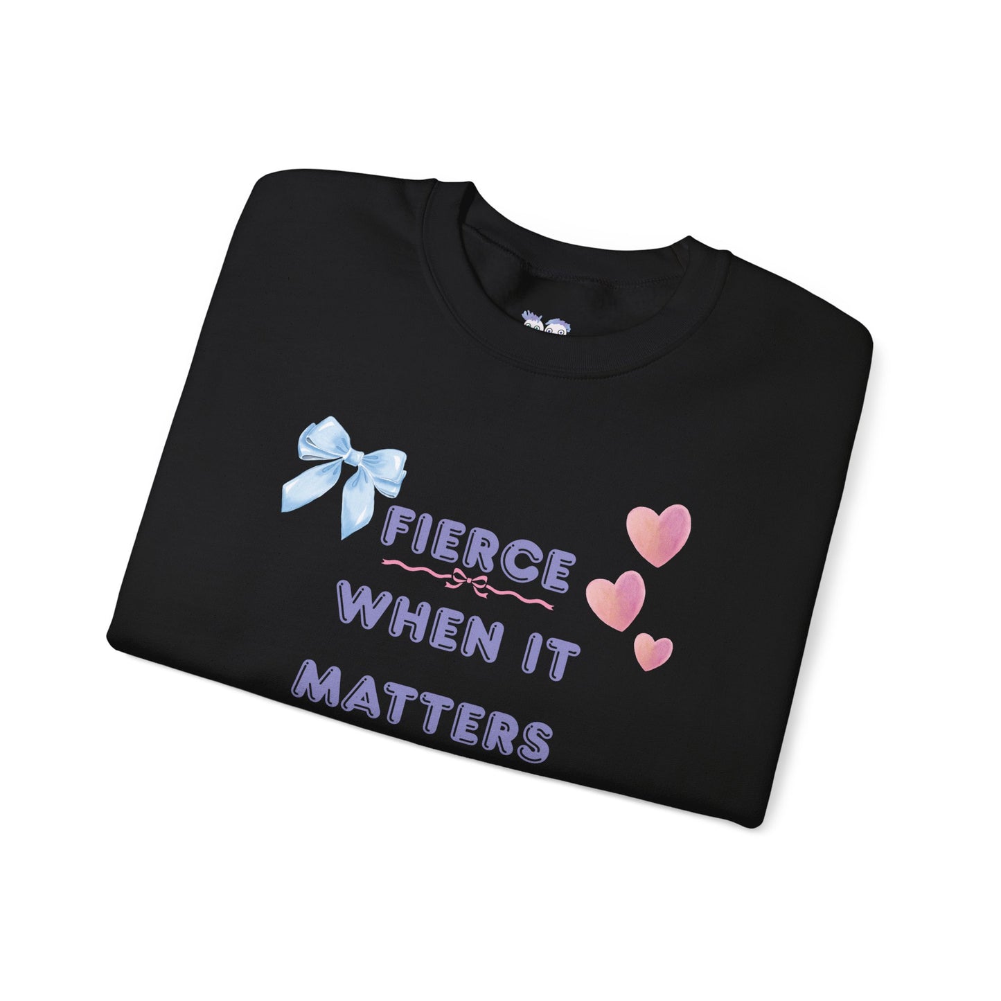 "Fierce When It Matters, Gentle When It Counts" Cute Pastel Coquette Sweatshirt | PositiveHug