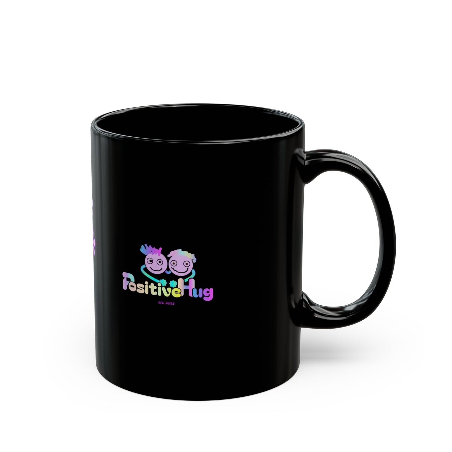 "Follow Your Dreams" PositiveHug Black Mug — Colourful Cute Coffee Cup | 11oz & 15oz | PositiveHug