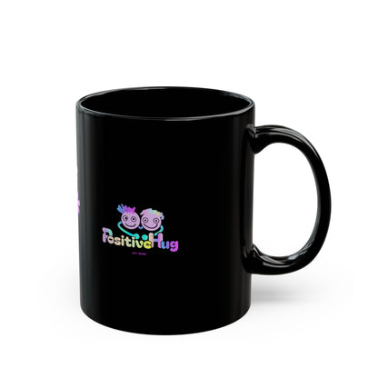 "Follow Your Dreams" PositiveHug Black Mug — Colourful Cute Coffee Cup | 11oz & 15oz | PositiveHug