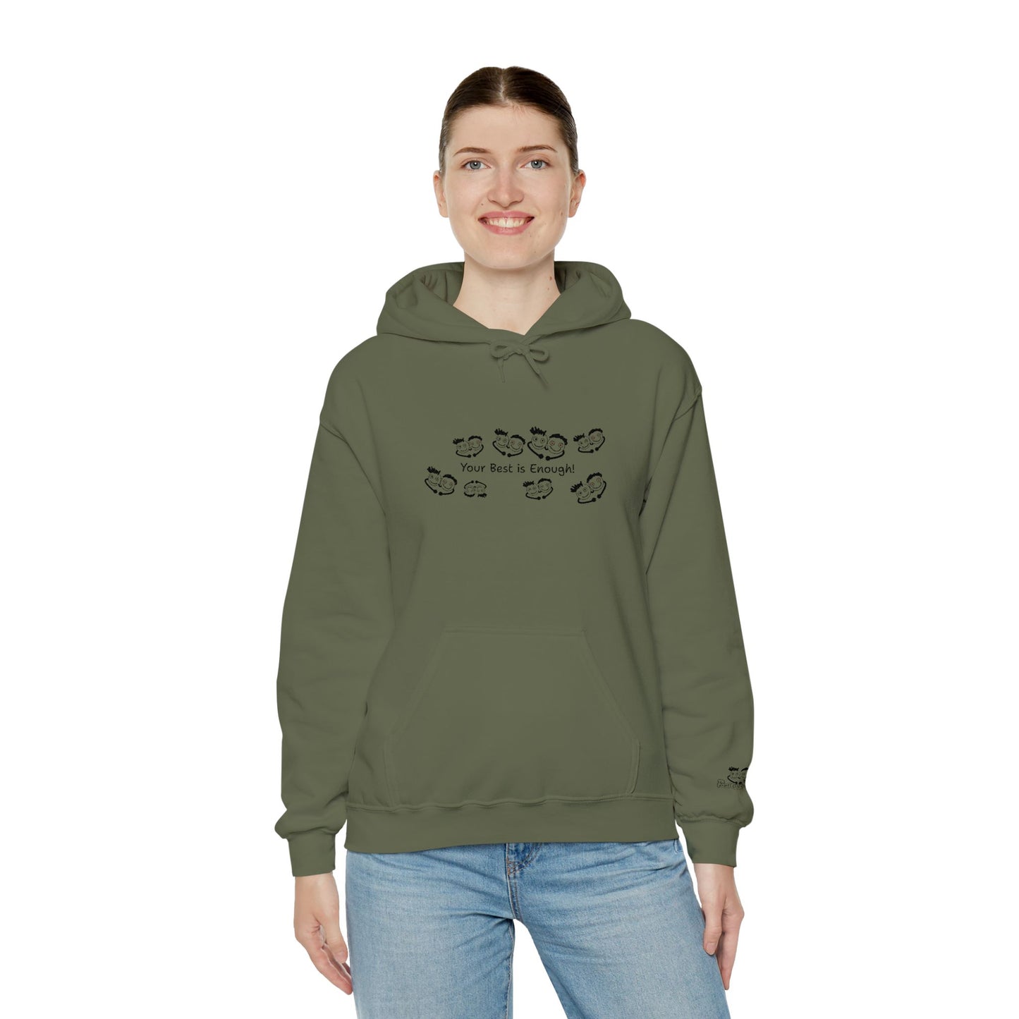 'Your Best is Enough!' Embroidered Unisex Heavy Blend™ Hooded Sweatshirt- Hoodie