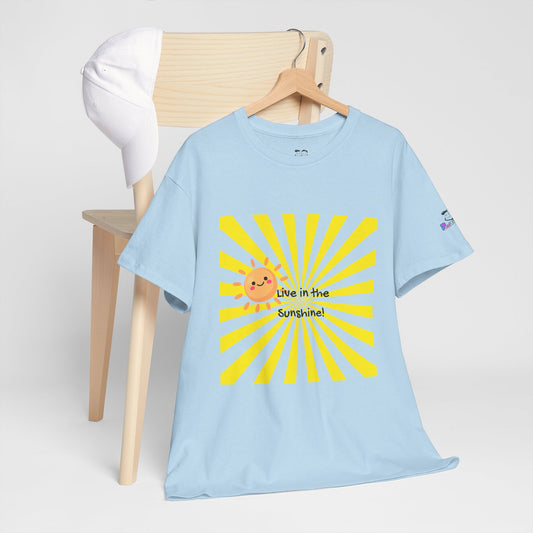 Live in the Sunshine Women's Festival Vibes Graphic T-Shirt — Bright Positivity | PositiveHug