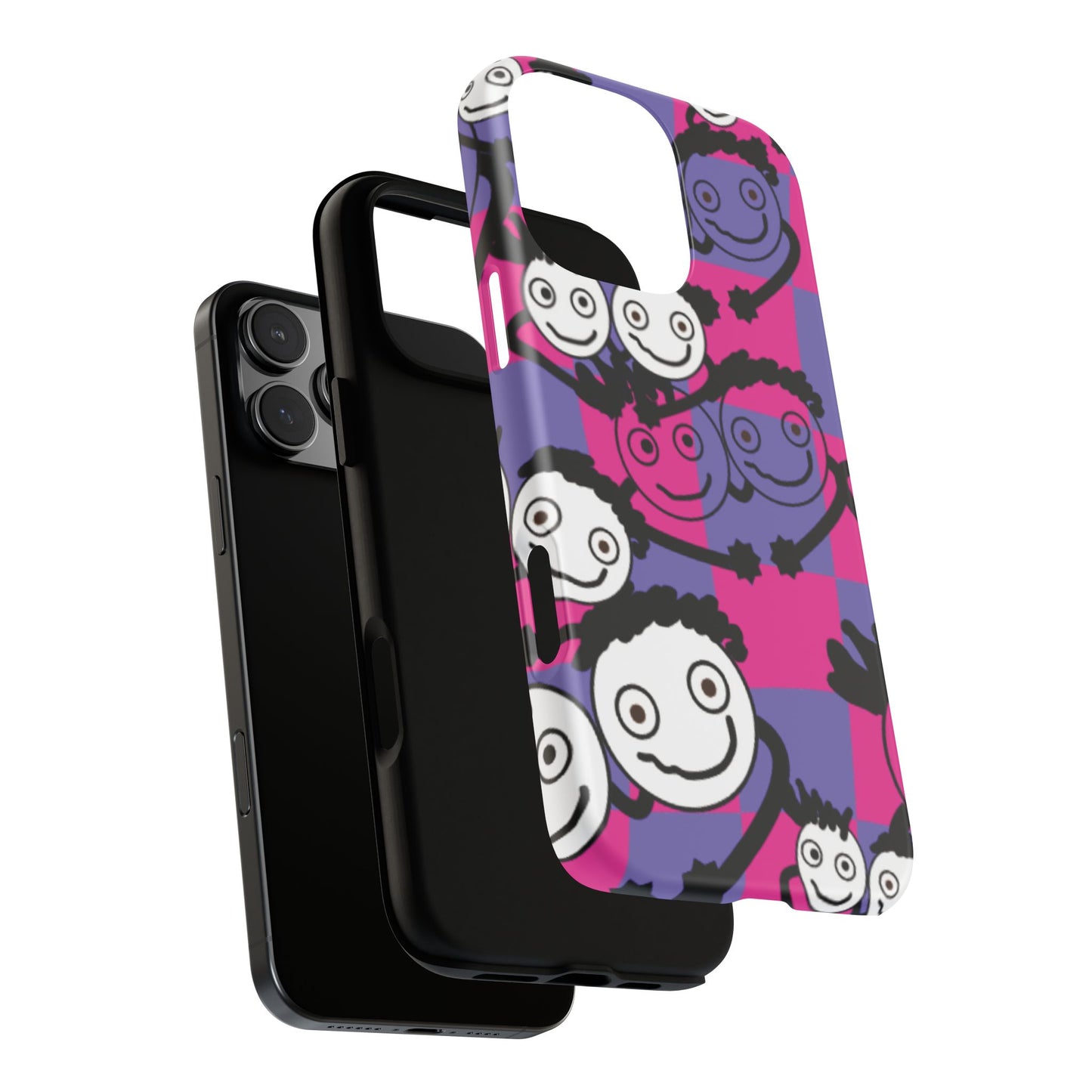 Positive Vibes Phone Case - By PositiveHug Happy, Colorful Tough Case - Pink & Purple