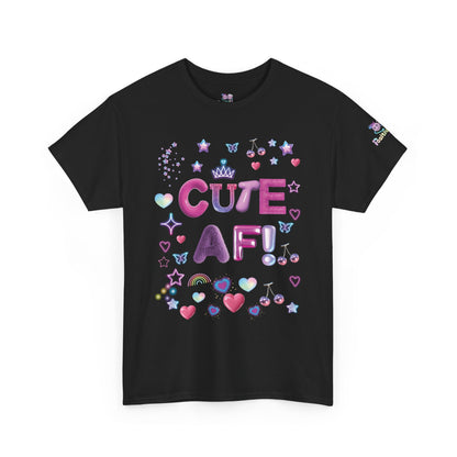 "Cute AF!" Kawaii Heart & Stars Graphic T-Shirt | PositiveHug