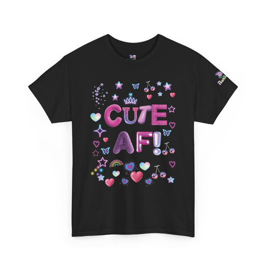 "Cute AF!" Kawaii Heart & Stars Graphic T-Shirt | PositiveHug