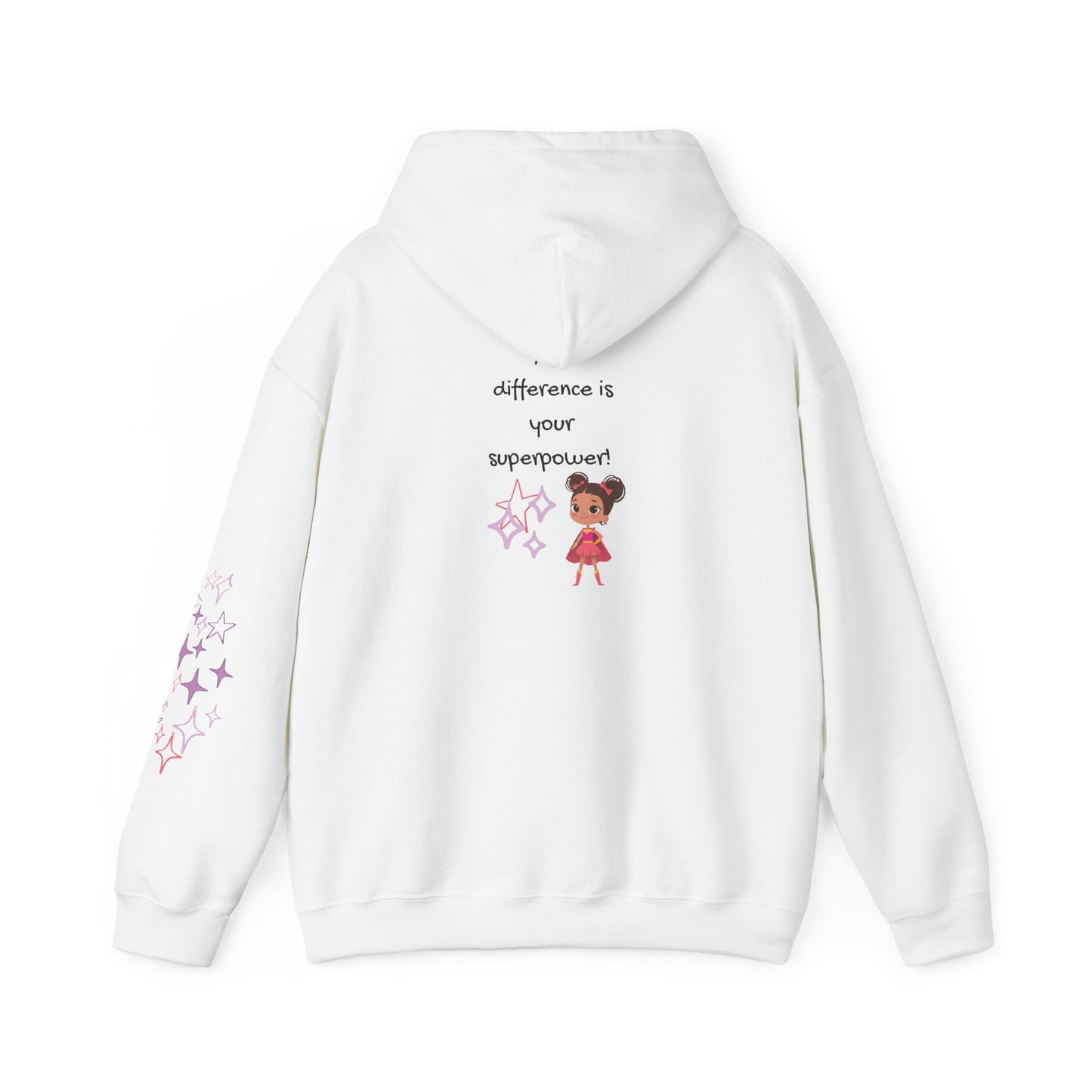 Your Difference Is Your Superpower -  Female Empowerment Graphic Hoodie - Graphic Back