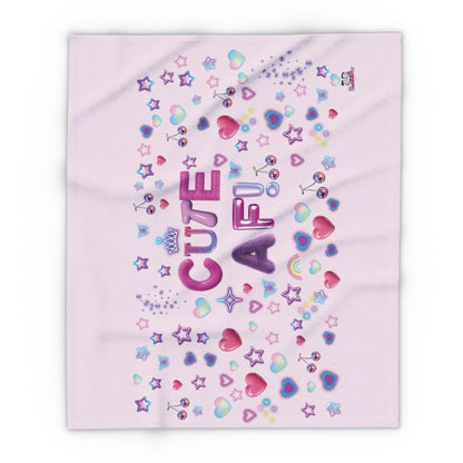 Cute AF Pink Plush Fleece Blanket — Heart & Star Cosy Cute Throw | PositiveHug
