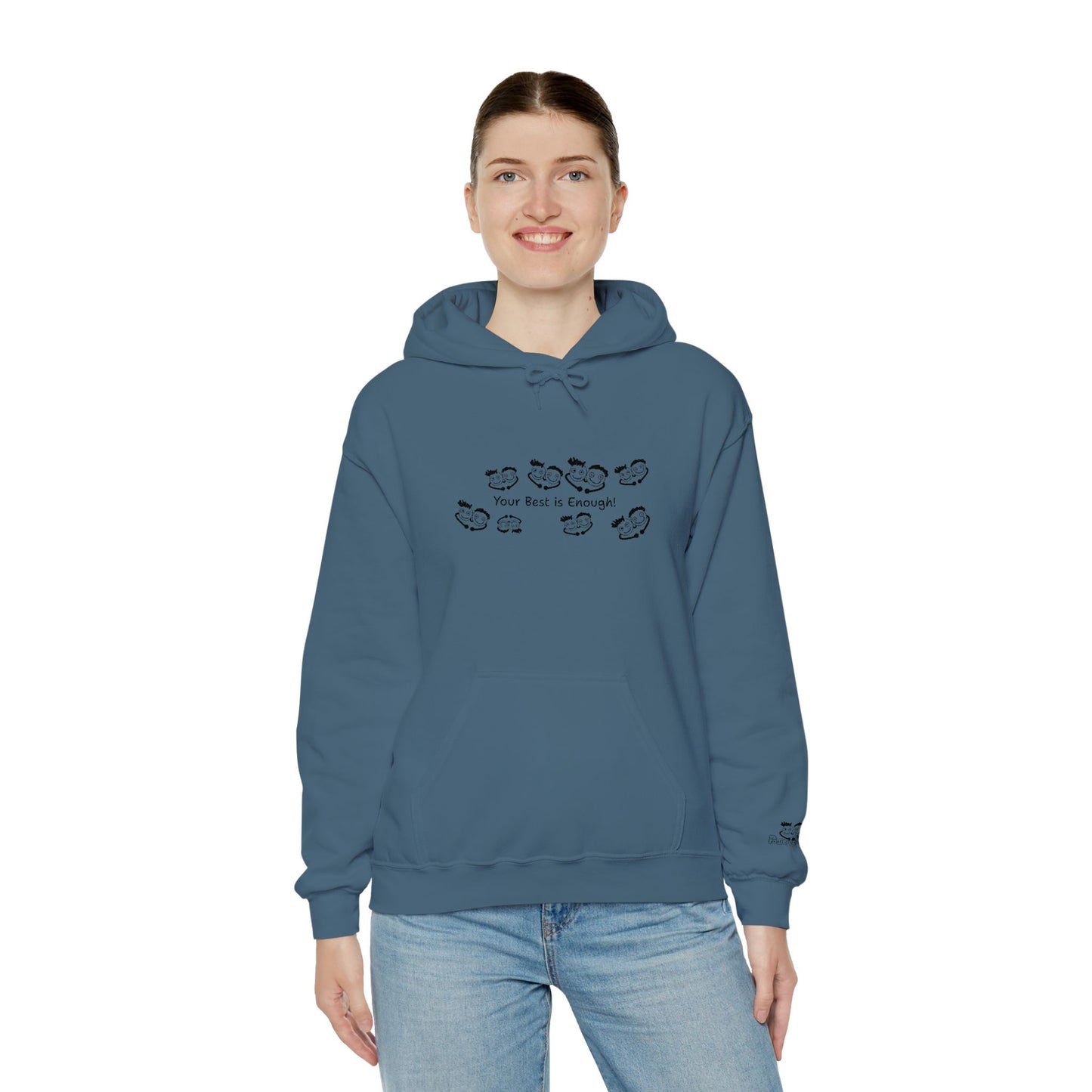 'Your Best is Enough!' Embroidered Unisex Heavy Blend™ Hooded Sweatshirt- Hoodie