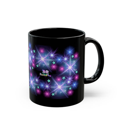 Don't let anything dull your sparkly! - Starlight Glow Black Coffee Mug — Inspirational Sparkle Design (11oz/15oz)