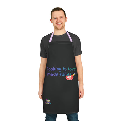 "Cooking is Love Made Edible" - Colorful Culinary Apron by PositiveHug