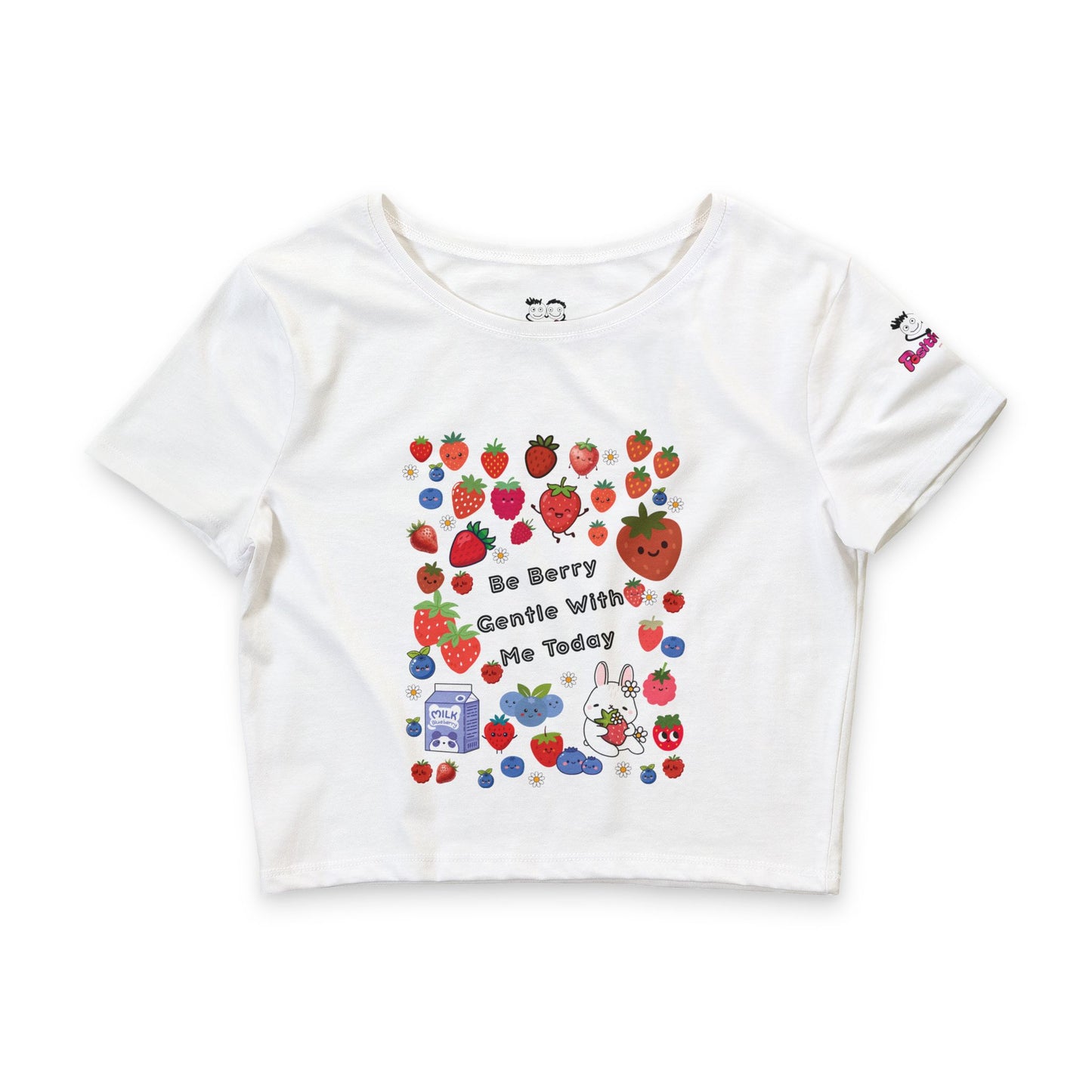 Cute Strawberry, Raspberry & Blueberry 'Be Berry Gentle With Me Today' Crop Tee | PositiveHug