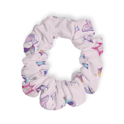 Pastel Star & Hearts Scrunchie — Cute Hair Accessory | PositiveHug