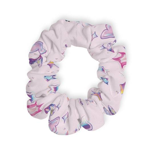 Pastel Star & Hearts Scrunchie — Cute Hair Accessory | PositiveHug