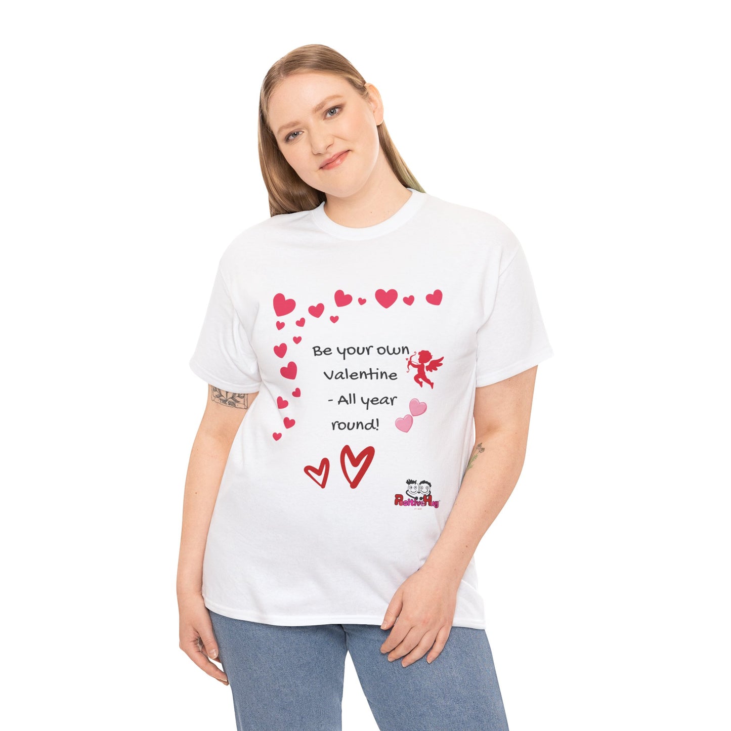 Be Your Own Valentine Tee | Cute Playful Heart Cupid Design | Self-Love & Self Kindness
