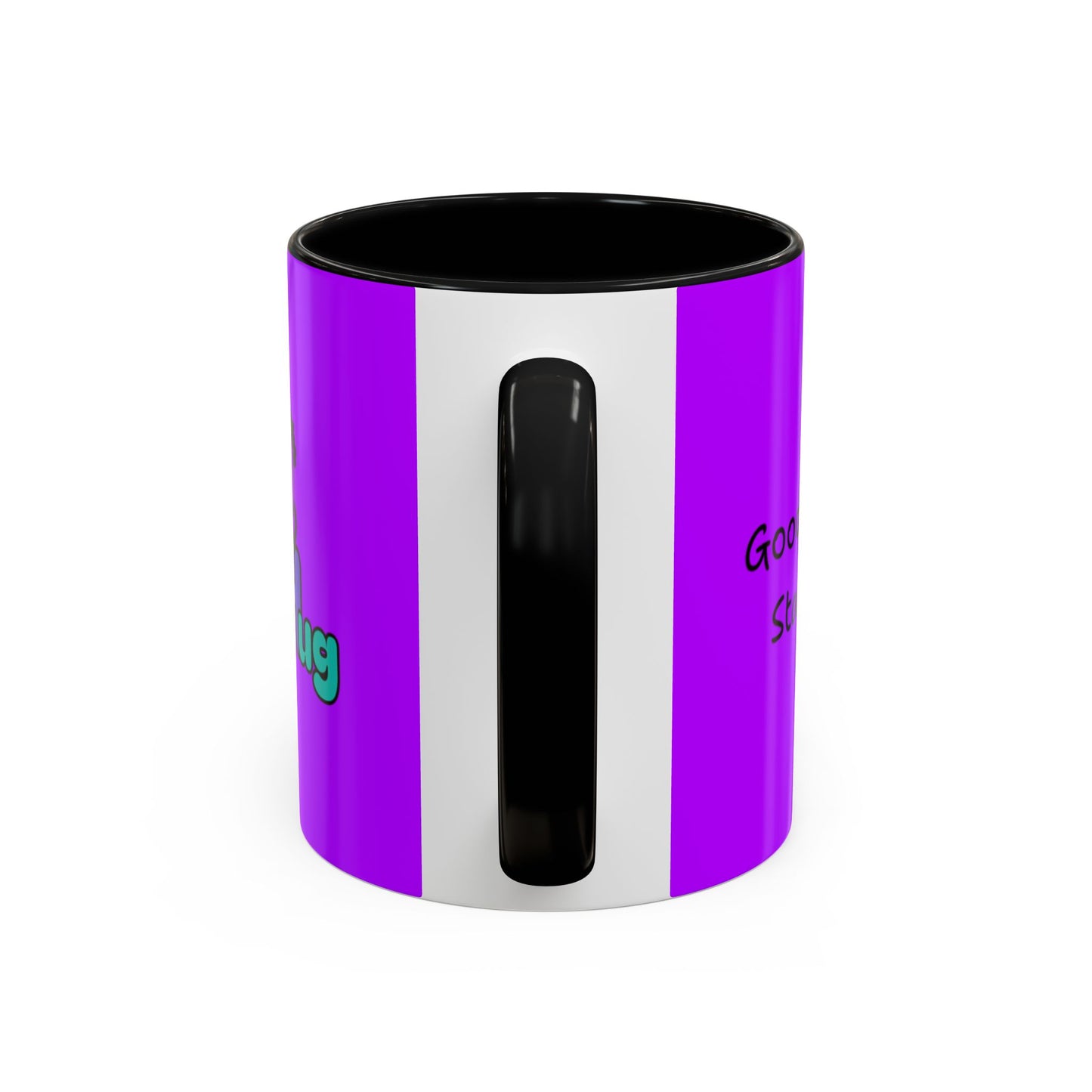 'Good Morning Starshine' Neon Cheerful Coffee Mug by PositiveHug - Purple exterior